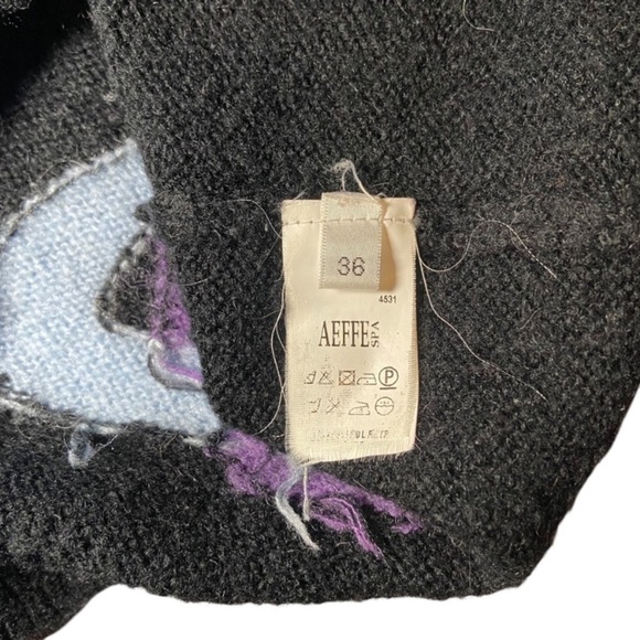 Vintage Jeremy Scott Planet Intarsia Sweater Avant Garde Wool Hair Blend - Picture 4 of 6